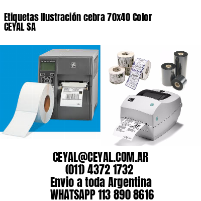 Etiquetas Ilustración cebra 70×40 Color CEYAL SA
