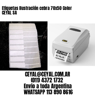 Etiquetas Ilustración cebra 70×50 Color CEYAL SA