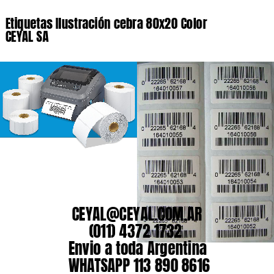 Etiquetas Ilustración cebra 80×20 Color CEYAL SA