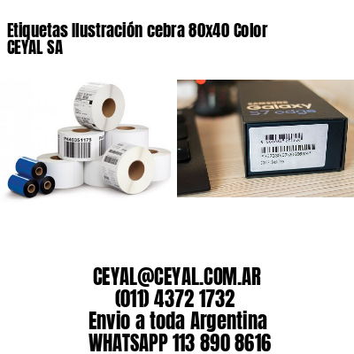 Etiquetas Ilustración cebra 80×40 Color CEYAL SA