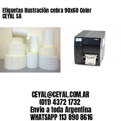 Etiquetas Ilustración cebra 90×60 Color CEYAL SA