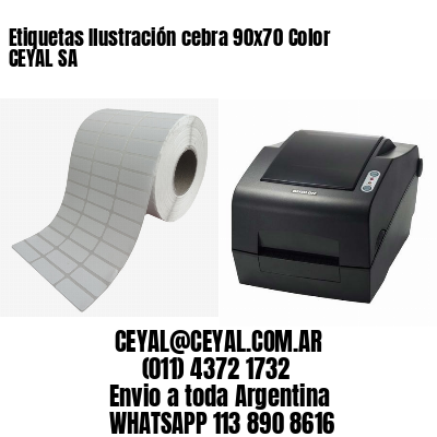 Etiquetas Ilustración cebra 90×70 Color CEYAL SA