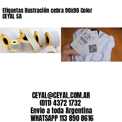 Etiquetas Ilustración cebra 90×90 Color CEYAL SA