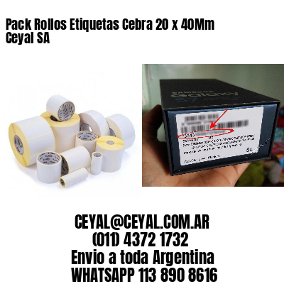 Pack Rollos Etiquetas Cebra 20 x 40Mm Ceyal SA