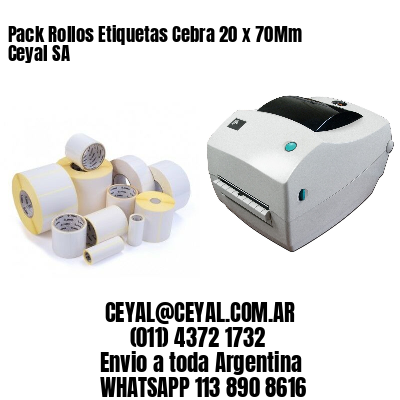 Pack Rollos Etiquetas Cebra 20 x 70Mm Ceyal SA