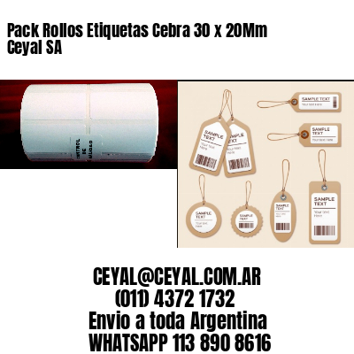 Pack Rollos Etiquetas Cebra 30 x 20Mm Ceyal SA