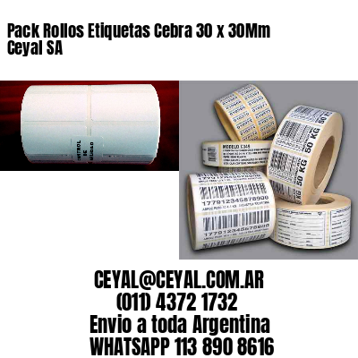 Pack Rollos Etiquetas Cebra 30 x 30Mm Ceyal SA