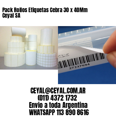 Pack Rollos Etiquetas Cebra 30 x 40Mm Ceyal SA