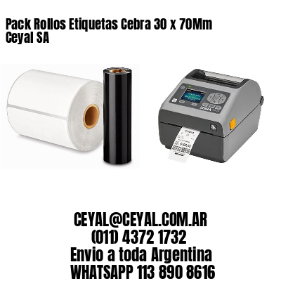 Pack Rollos Etiquetas Cebra 30 x 70Mm Ceyal SA