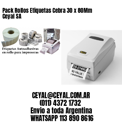 Pack Rollos Etiquetas Cebra 30 x 80Mm Ceyal SA
