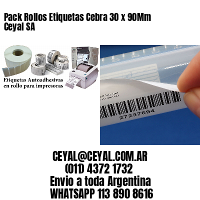 Pack Rollos Etiquetas Cebra 30 x 90Mm Ceyal SA