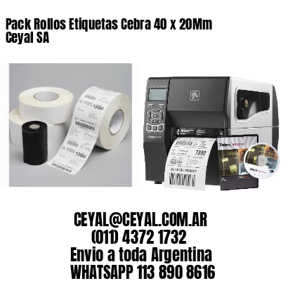 Pack Rollos Etiquetas Cebra 40 x 20Mm Ceyal SA