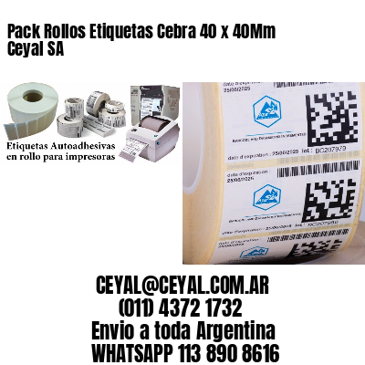 Pack Rollos Etiquetas Cebra 40 x 40Mm Ceyal SA