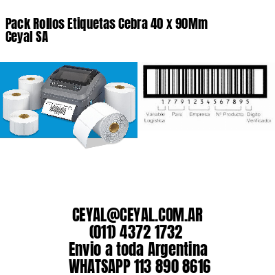 Pack Rollos Etiquetas Cebra 40 x 90Mm Ceyal SA