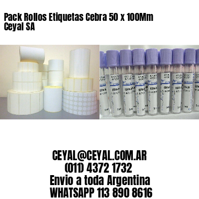 Pack Rollos Etiquetas Cebra 50 x 100Mm Ceyal SA