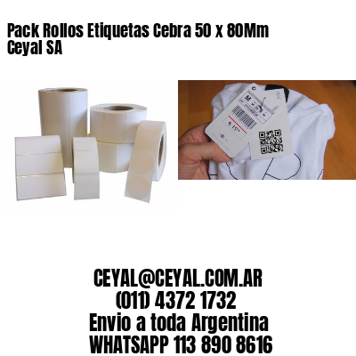 Pack Rollos Etiquetas Cebra 50 x 80Mm Ceyal SA