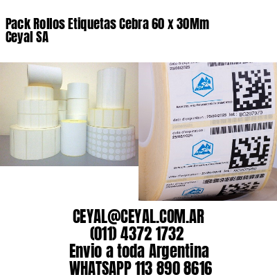 Pack Rollos Etiquetas Cebra 60 x 30Mm Ceyal SA