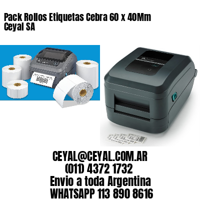 Pack Rollos Etiquetas Cebra 60 x 40Mm Ceyal SA