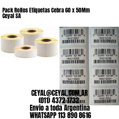 Pack Rollos Etiquetas Cebra 60 x 50Mm Ceyal SA