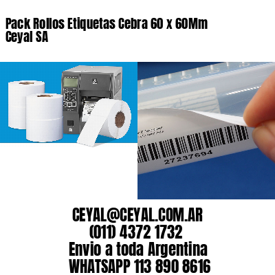 Pack Rollos Etiquetas Cebra 60 x 60Mm Ceyal SA