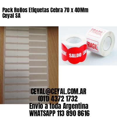 Pack Rollos Etiquetas Cebra 70 x 40Mm Ceyal SA