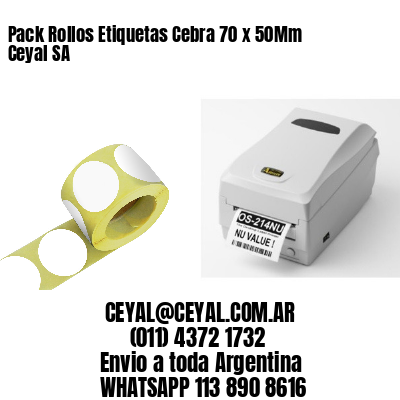 Pack Rollos Etiquetas Cebra 70 x 50Mm Ceyal SA