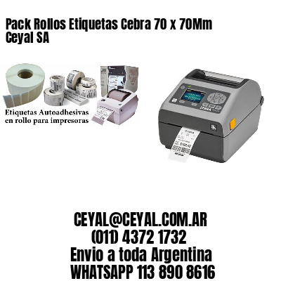 Pack Rollos Etiquetas Cebra 70 x 70Mm Ceyal SA