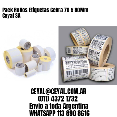 Pack Rollos Etiquetas Cebra 70 x 80Mm Ceyal SA