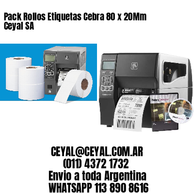 Pack Rollos Etiquetas Cebra 80 x 20Mm Ceyal SA