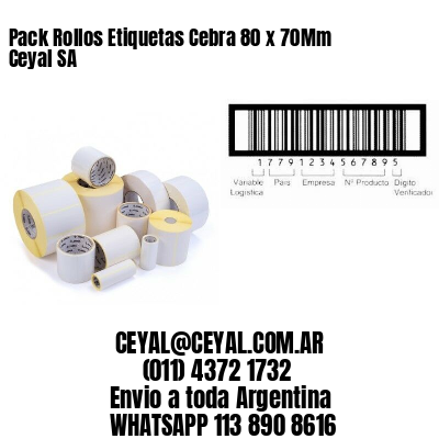 Pack Rollos Etiquetas Cebra 80 x 70Mm Ceyal SA
