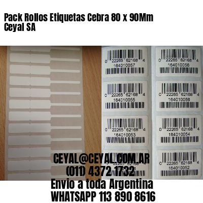 Pack Rollos Etiquetas Cebra 80 x 90Mm Ceyal SA