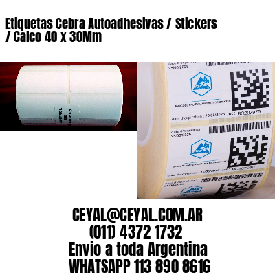 Etiquetas Cebra Autoadhesivas / Stickers / Calco 40 x 30Mm