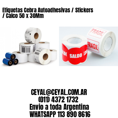 Etiquetas Cebra Autoadhesivas / Stickers / Calco 50 x 30Mm