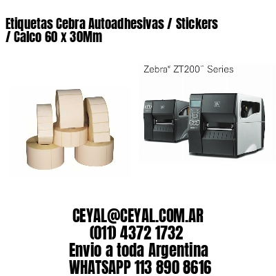 Etiquetas Cebra Autoadhesivas / Stickers / Calco 60 x 30Mm