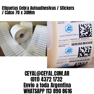 Etiquetas Cebra Autoadhesivas / Stickers / Calco 70 x 30Mm