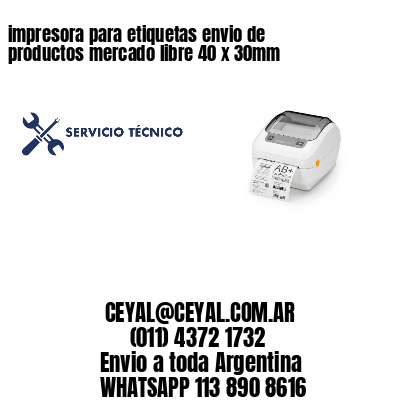 impresora para etiquetas envio de productos mercado libre 40 x 30mm