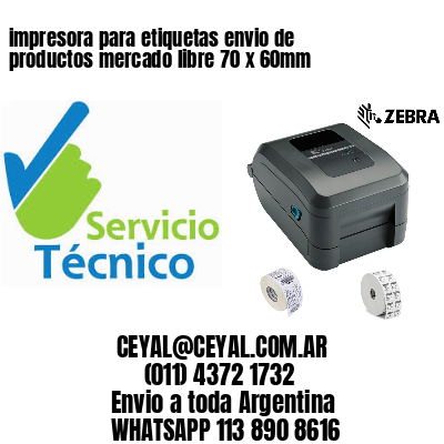 impresora para etiquetas envio de productos mercado libre 70 x 60mm