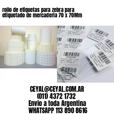 rollo de etiquetas para zebra para etiquetado de mercaderia 70 x 70Mm
