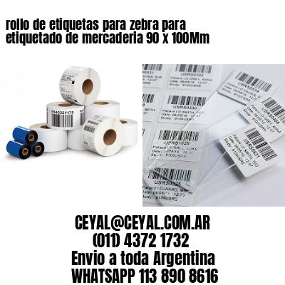 rollo de etiquetas para zebra para etiquetado de mercaderia 90 x 100Mm