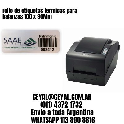 rollo de etiquetas termicas para balanzas 100 x 90Mm