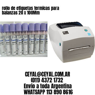 rollo de etiquetas termicas para balanzas 20 x 100Mm