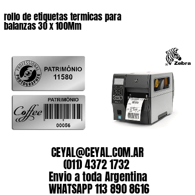rollo de etiquetas termicas para balanzas 30 x 100Mm