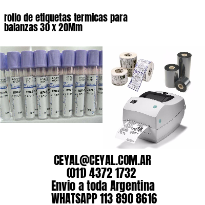 rollo de etiquetas termicas para balanzas 30 x 20Mm