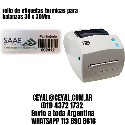 rollo de etiquetas termicas para balanzas 30 x 30Mm