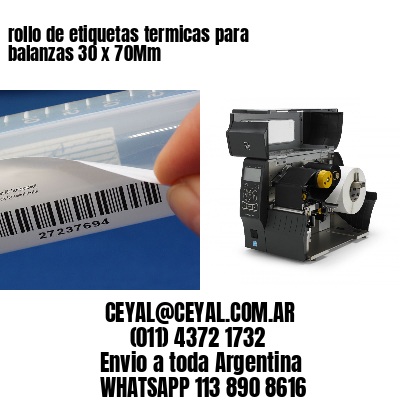 rollo de etiquetas termicas para balanzas 30 x 70Mm
