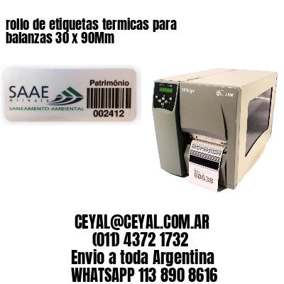 rollo de etiquetas termicas para balanzas 30 x 90Mm