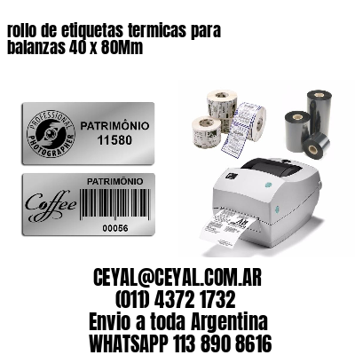 rollo de etiquetas termicas para balanzas 40 x 80Mm