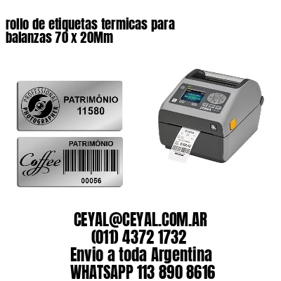 rollo de etiquetas termicas para balanzas 70 x 20Mm
