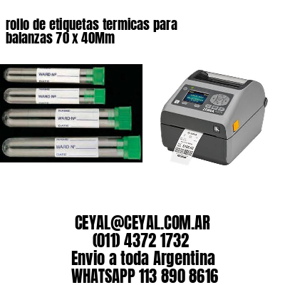 rollo de etiquetas termicas para balanzas 70 x 40Mm
