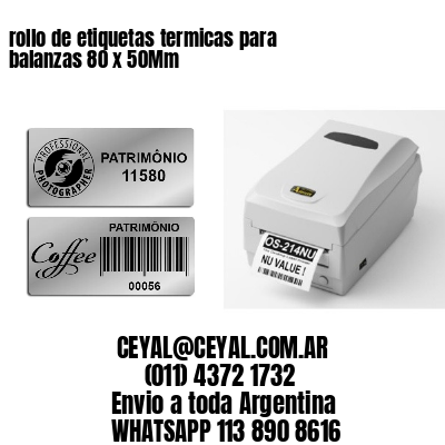 rollo de etiquetas termicas para balanzas 80 x 50Mm
